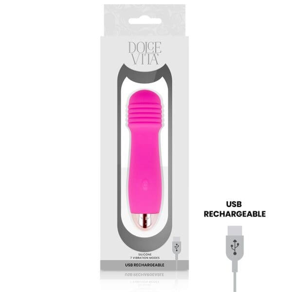 DOLCE VITA - RECHARGEABLE VIBRATOR THREE PINK 7 SPEEDS 3